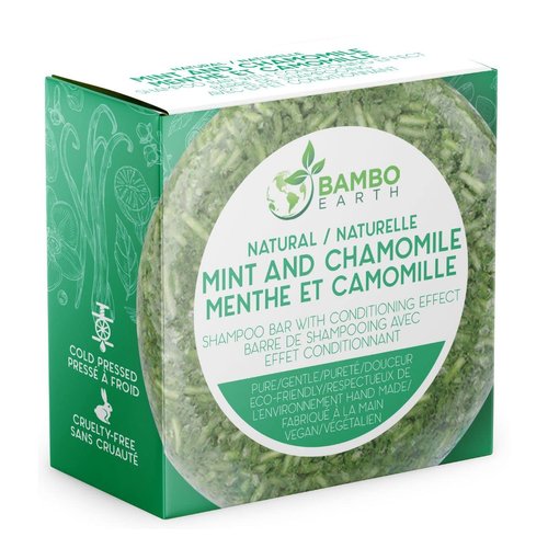 Solid Shampoo Bar And Conditioner Effect Hair Soap – 100% Organic Shampoo Bars For Hair With All Natural Plant Based Essential Oils And Zero Waste Biodegradable Packaging (Mint And Chamomile)