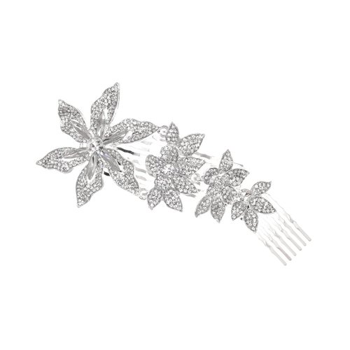 SAMKY Wedding Floral Rhinestones Crystal Prom Bridal Hair Comb Tiara T1083