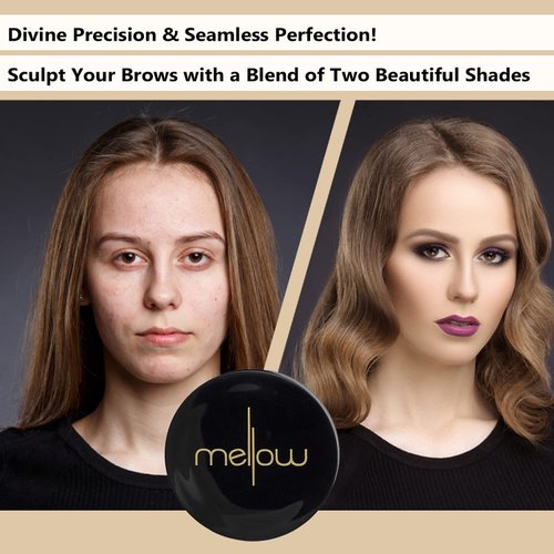 Mellow Cosmetics Brow Duo - Luminous Eyebrow Powder for Natural Looking, Voluminous Brows - Eyebrow Filler for Brows - Vegan Brow Definer - Blonde