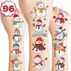 100PCS Chritsmas Snowman Temporary Tattoos Stickers Winter Theme Birthday Party Decorations Décor Supplies Favors Merry Xmas Snowflakes Tattoo Sticker Gifts For Boys Girls School Prizes Carnival