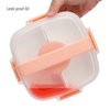 Goodful Stackable Lunch Box Container, Bento Style Food Storage with Removeable Compartments for Sandwich, Snacks, Toppings & Dressing, Leak-Proof and Made without BPA, 56-Ounce, Blush