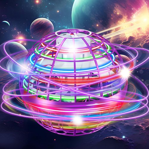 2024 Flying Orb Ball Toys, Magic Flying Ball Toy, Galactic Fidget Spinner Ball with Led Lights, Hover Ball Boomerang Drone Flying Toys for 6 7 8 9 10+ Years Old Boys Girls Kids Adults Gift