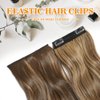 6Pcs Hair Extensions Clip Ins Clip In Hair Extensions Honey Blonde Mixed Light Brown 20 Inch Long Wavy Synthetic Hair Extensions Double Weft Hair Extension (6Pcs,20Inch,22H10#)