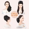 QGZ Messy Bun Hairpiece for Women Tousled Updo Side Comb Clip in Hair Bun Short Straight Adjustable Styles Chignon Easy Wear Messy Hair Bun Clip.