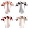 Hair Side Comb Crytal Hair Pins for Bridal, Butterfly Rhinestone Hair Clips Wedding Flower Hair Decorations Hair Tools for Brides Bridesmaids Women Ladies (4 Pack)