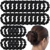 30 Pieces Silk Hair Scrunchies Satin Elastic Hair Bands Skinny Hair Scrunchies Hair Ties Ropes Ponytail Holder for Women Girls Decorations (Black)