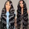 BEACIYA 210% Density 13x6 32 Inch HD Lace Front Wigs Human Hair Pre Plucked Glueless Body Wave Human Hair Wigs for Black Women Brazilian HD Lace Frontal Wigs Human Hair Free Part