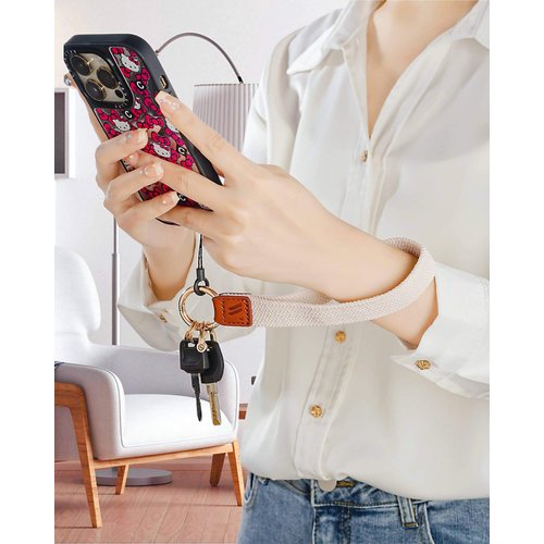 WEESMILE Wristlet Keychain for Women Stretchy Wrist Keychain Lanyard for Phone Case Wallet Id Card Badges (Starlight)