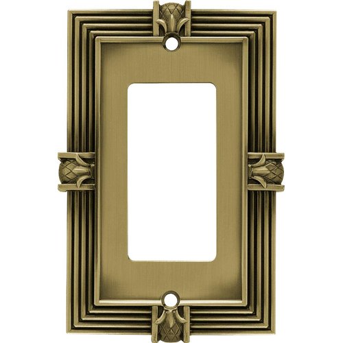 Franklin Brass Pineapple Wall Plate, Tumbled Antique Brass Single Switch Cover, 1-Pack, 64473