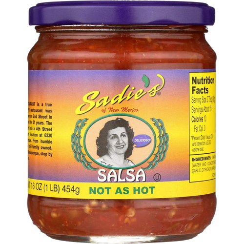 SADIES Not as Hot Salsa, 16 OZ