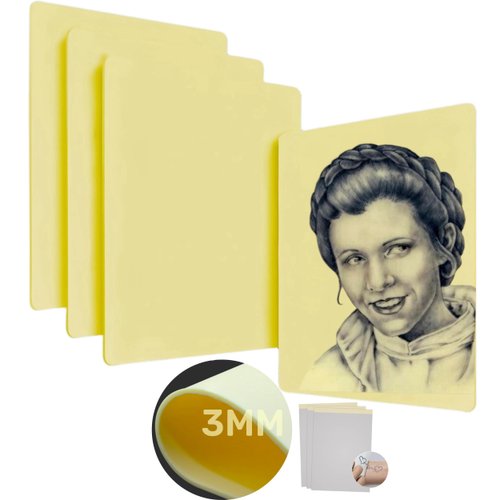 3MM Tattoo Skin - 13-Piece Set, Tattoo Practice Skin Kit Includes: 3 Fake Skins + 10 Transfer Papers, Perfect for Beginner Tattoo Gun Practice (Thick, Double-Sided)