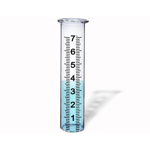 BIUWING 7" Capacity Glass rain Gauge Replacement Tube for Outdoors Yard Garden with Lip, Best Rated, Easy to Read (1 pcs)