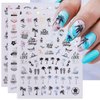 Summer Nail Art Stickers Decals Summer Palm Tree Nail Stickers Fun Summer Stickers for Nails 6PCS Starfish Beach Tropical Coconut Tree Design Manicure Decals Sliders for Summer Nail Art Decorations