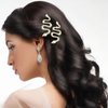 2PCS Snake Hair Clip Sparkly Rhinestones Snake Hair Pins, Alloy Crystal Snake Hair Party Snake Headband and Headpiece Accessories Headdress for Women Girls (Gold)