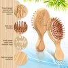 Nuogo 8 Set Employee Appreciation Gift Mini Hair Brush Detangling Brush for Women Wooden Hairbrush Paddle Comb Brush with Cards Ropes Thank You Gift Pocket Hairbrush for Team Teacher Nurse(Awesome)