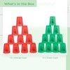 yeesport Sport Stacking Cups, 24pcs Sports Stacking Cups Speed Training Game for Challenge Competition Travel Party Gift for Kids and Adults (Red+Green)
