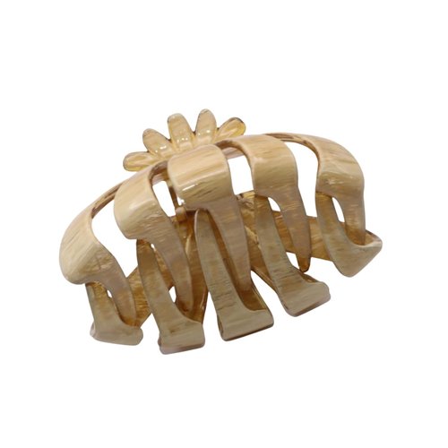 Parcelona French Fleur Medium 3.25&quot; Wide Celluloid Claw Clips Covered Spring Fashion Durable Styl...