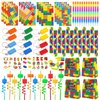 Bluegogo 96 Pcs Building Block Birthday Party Favors for Kids Include Mini Notebook Pens Straws Keychains Erasers Wristbands Stickers Bags for Building Blocks Birthday Party Supplies