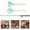 Toddmomy Miniature Fishing Rod 1Set of Miniature Fish Rod Fishing Net Mini House Fishing Rod Models for 1:12 Dollhouse Garden Beach Pond Accessories（Sky-Blue） Miniature Fishing Net
