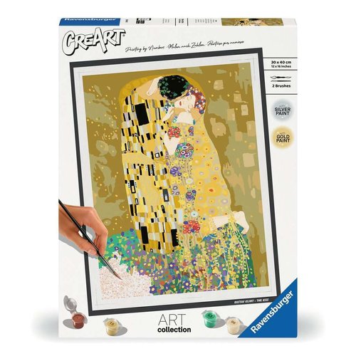 Ravensburger Klimt: The Kiss Paint by Numbers Kit for Adults - 23648 - Painting Arts and Crafts for Ages 14 and Up