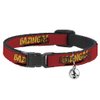 Cat Collar Breakaway Bazinga Red Gold Black 8 to 12 Inches 0.5 Inch Wide