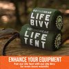 Go Time Gear Survival Life Tent • 2 Person Mylar Emergency Shelter Tube Tent + Paracord • All-Weather Protection for Camping, Hiking, & Survival Kits • Includes Emergency Whistle • 1PK Orange