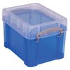 Really Useful Box® Plastic Storage Container With Built-In Handles And Snap Lid, 3 Liters, 6 1/2" x 7 1/4", 9 1/2" x 7 1