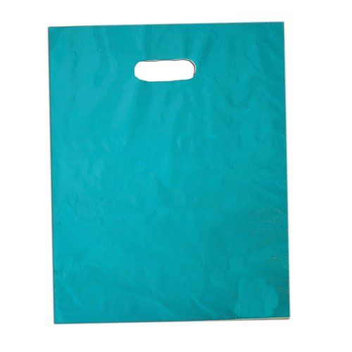 50 12x15 Glossy Teal Blue Plastic Merchandise Bags w/Handles