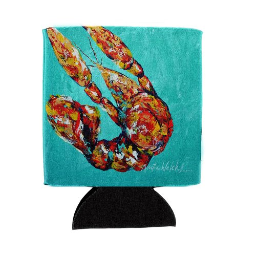 Caroline's Treasures MW1025CC Crawfish Electric Claw Aqua Green Can or Bottle Hugger Cooler Washable Drink Sleeve Collapsible Beverage Insulated Holder, Can Hugger, Multicolor