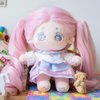 CALEMBOU Plush Doll, 20cm Cute Cotton Doll with Skeleton, Anime Plushies Soft Stuffed Dress Up Doll, Kawaii Plush Toys Gift Come with Doll Clothes (Doll&Clothes-Maybe-Pink)