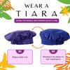 TIARA Reusable Shower Cap - Waterproof Shower Cap for Women - Two-in-One Bathing Hair Cover for Dryness and Bonnet for Hair Care - For Straight and Curly Hair - Dots Purple