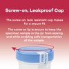 Dealmed Specimen Collection Containers Single Use Urine Specimen Cups, Screw on Leak Resistant Lid, Included ID Label, 4 oz, 5 Count