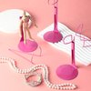 Yaocom 12 Pcs Doll Stand Action Figure Stands with Expandable Waist Wire for 8" to 12" Dolls and Action Figure(Rose Red)