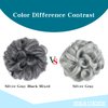 BEAUEXE Thick Volume Messy Bun Hair Scrunchies Curly Hair Extensions for Women Create Full Updos Realistic Synthetic Hair Bun Maker Chignon Ponytail Extension (Silver Gray Black Mixed),1.0 Count