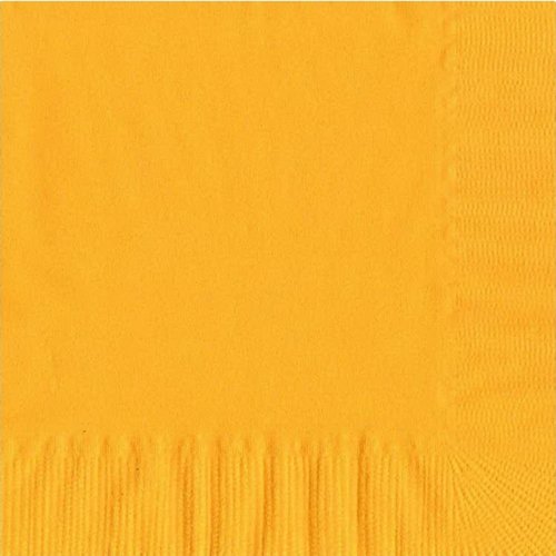 50 Plain Solid Colors Luncheon Dinner Napkins Paper - Harvest Yellow/School Bus Yellow