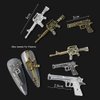 10Pcs 3D Metal Gun Nail Charms Alloy Weapon Nail Charm Luxury Rhinestones Gun Charms for Nails Gun Nail Jewels for Nail Art Decoration Accessories DIY Nail Art Tools Nail Supplies