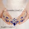 JWICOS Crystal Tiara and Crown for Women Elegant Princess Crown for Girls Wedding Tiara Headband for Wedding Prom Birthday Party Pageant Halloween Costume (Blue)