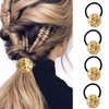papasgix Metal Hair Ties, Ponytail Hair Cuff, Gold Hair Cuff, Gold Ponytail Cuff Silver Gold Hair Ties Hair Elastic Hair Ties for Women Gold Hair Accessories (Set 19)