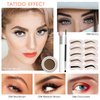 Eyebrow Stamp Stencil Kit - for Waterproof Eyebrows Makeup, Brow Stamp Trio Kit with Sponge Applicator, Dual-ended Brow Brush, 10 Eyebrow Stencils, Waterproof Eyebrow Pomade (Chocolate)
