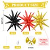 Black Red Gold Star Balloons,9Pcs Black Gold Explosion Star Foil Balloons,22Inch Spike Cone Star Helium Mylar Balloons for Birthday Anniversary Baby Shower New Year Disco Party Decorations
