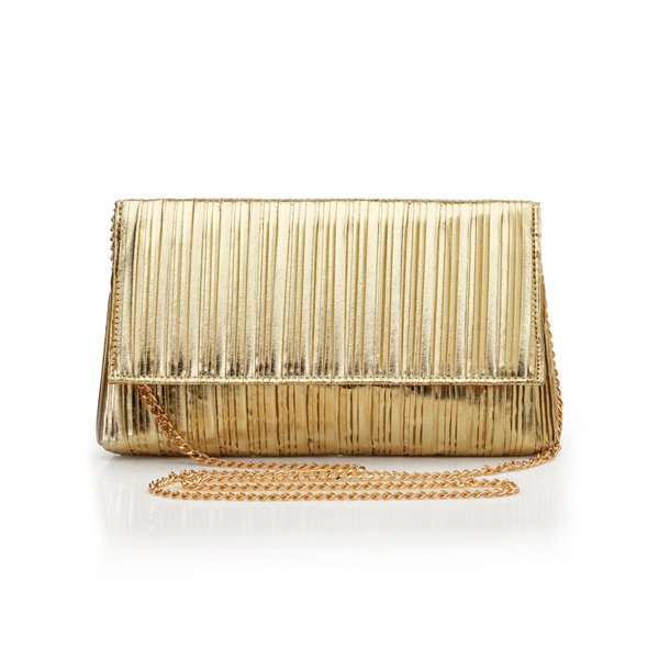 BABEYOND Clutch Purses for Women - Evening Bag Gold Pleated Flap Clutch for Formal Party Cocktail Prom Wedding Handbags