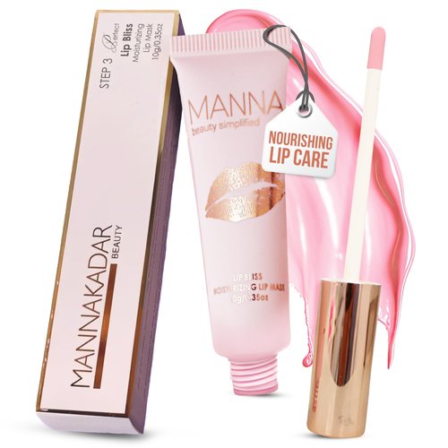 Manna Kadar Beauty Lip Bliss - Lip Mask, Moisturizes and Nourishes for Soft and Smooth Lips, with Emollients for Super Hydration to Prevent Chapped and Flaky Lips, Can Be Used as a Cuticle Moisturizer