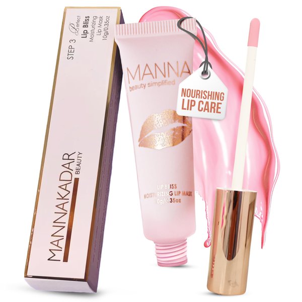 Manna Kadar Beauty Lip Bliss - Lip Mask, Moisturizes and Nourishes for Soft and Smooth Lips, with Emollients for Super Hydration to Prevent Chapped and Flaky Lips, Can Be Used as a Cuticle Moisturizer