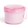 Denture Bath Case Cup Box Holder Storage Soak Container with Strainer Basket for Home or Travel Denture Cleaning (pink)