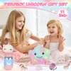 Ingbear Unicorn Toys for Girls Age 4-6 7 8, Girls Birthday with Light Up Plush Stars Pillow/Crossbody Bag/Water Bottle/Headband/Soft Plush Toys Set