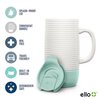 Ello Jane 18oz Ceramic Travel Mug with Handle, Splash-Resistant Slider Lid and Built-in Coaster, Perfect for Coffee and Tea, BPA Free, Dishwasher Safe, Holiday Gift Her Him, Yucca