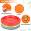 ADXCO Paper 72pcs 7inch Rainbow Plates, Waterproof, Durable, Disposable Party Supplies for Birthday, Picnic, Baby Shower, All Seasons, 6 Colors