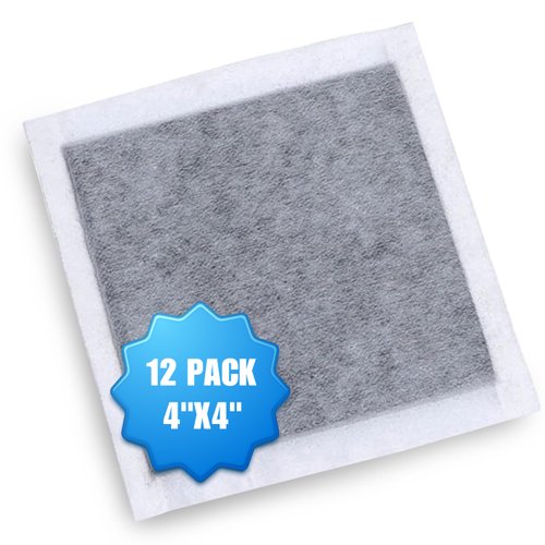 SMELLRID Activated Charcoal Body Odor Absorbent Pads: 12 (4"x4") BO Deodorizer Pads with Adhesive Strips