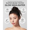 QUARTERNOTE Super Beam Tinted Glow Highlighter with Smudging Sponge Tip - Lightweight, Long Lasting Creamy Texture for a Radiant Finish - Luminous, Glowing Skin - Vegan Formula, 0.1 fl.oz.