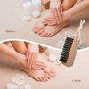 Foot Scrubber Brush with Pumice Stone for Feet Hands, Wooden Cleaning Fingernail Scrub Brush, Finger Toes Nails Cleaner Brushes with Stiff Bristles for Scrubbing Fingernails 2 in 1 Manicure Pedicure